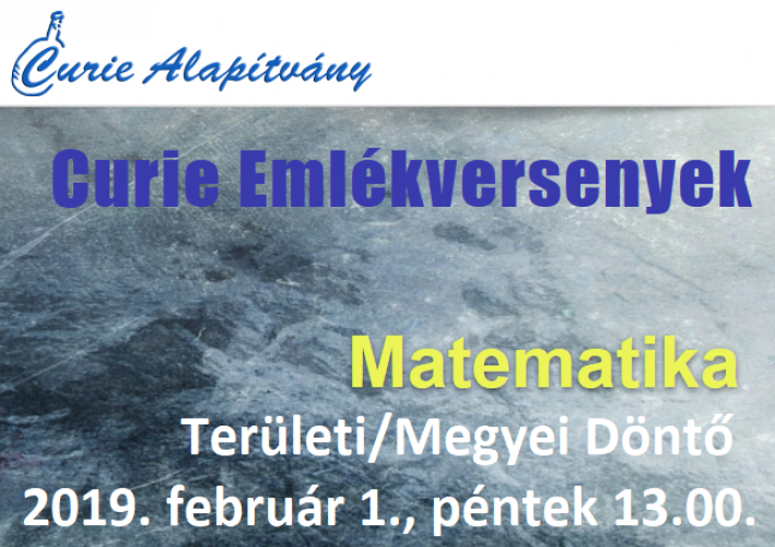Curie Matematika Emlékverseny Területi Döntő